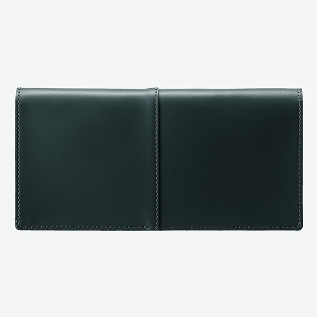 222-50 コードバン つや無し 長財布 小銭入れ無し (グリーン)