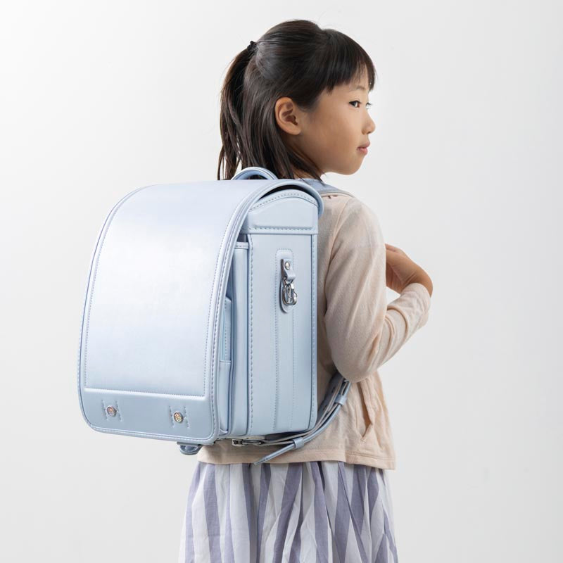 703 軽量牛革ハイブリッド クラリーノ®F キューブ型 シャインブルー