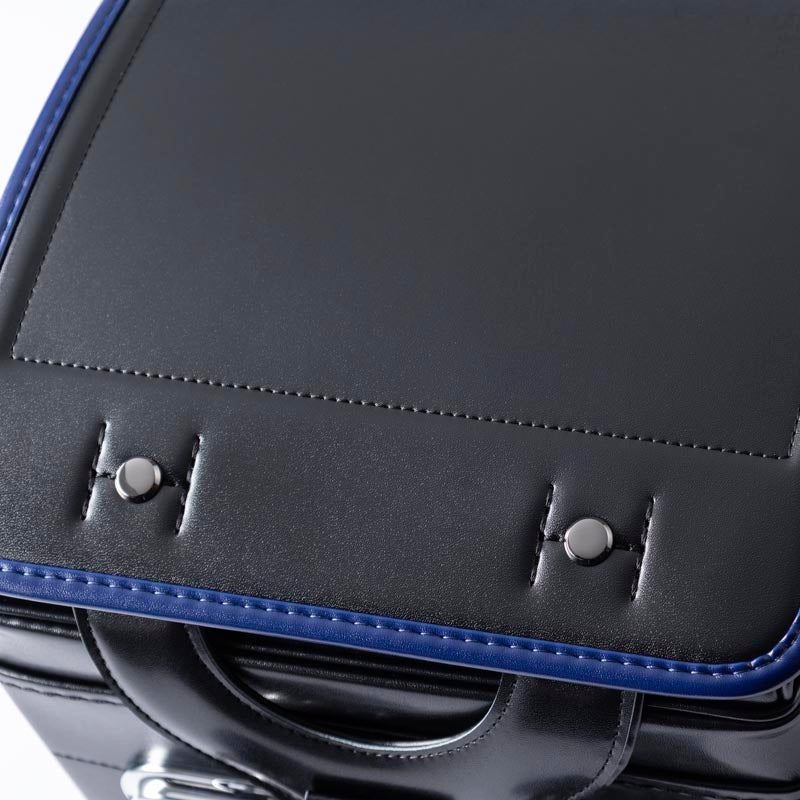 712 軽量牛革ハイブリッド クラリーノ®F キューブ型 黒×ブルー