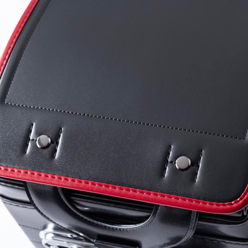714 軽量牛革ハイブリッド クラリーノ®F キューブ型 黒×レッド