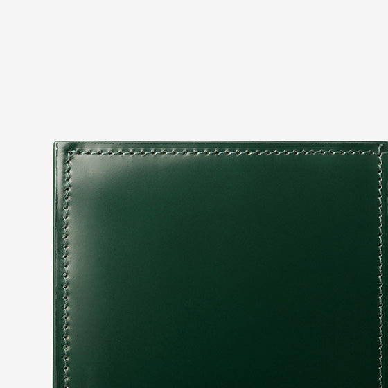 121-50 コードバン つや有り 長財布 小銭入れ付き （グリーン）