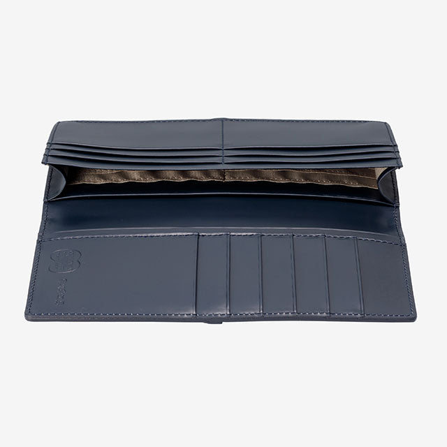 222-60 コードバン つや無し 長財布 小銭入れ無し （ネイビー）