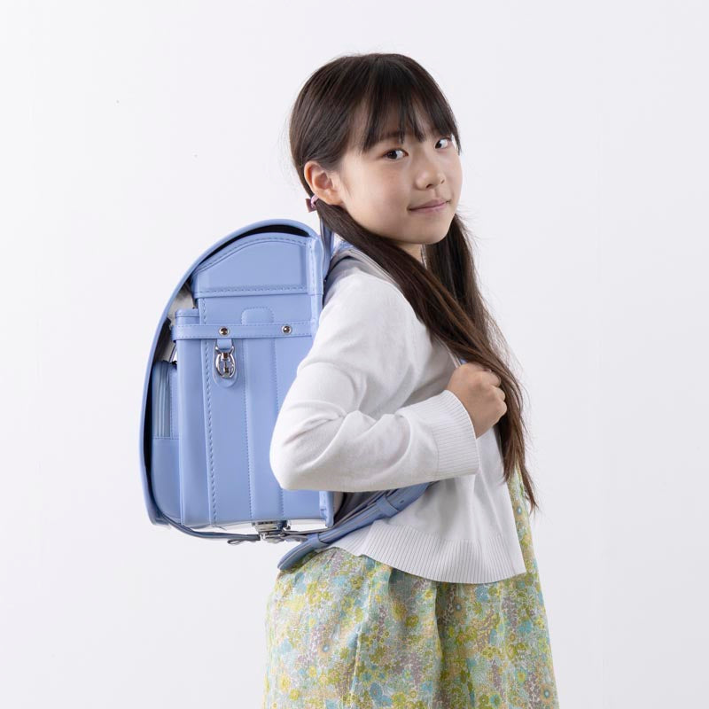 793 軽量牛革ハイブリッド クラリーノ®F 学習院型 スカイブルー